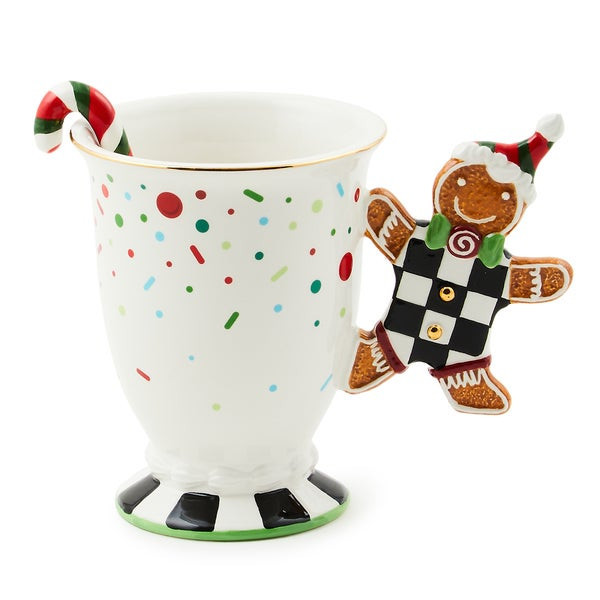 MacKenzie-Childs Bake Shop Gingerbread Handle Mug with Spoon | MacKenzie-Childs