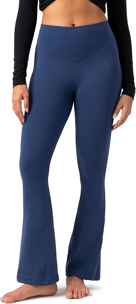 Colorfulkoala No Front Seam Flare Leggings Dreamlux High-Waisted Workout Yoga Pants for Women 27.... | Amazon (US)
