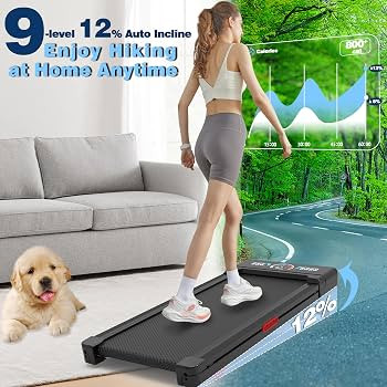 TRAILVIBER Walking Pad Treadmill with 12% 9-Level Auto Incline, 450 lbs Capacity RGB LED Screen, ... | Amazon (US)