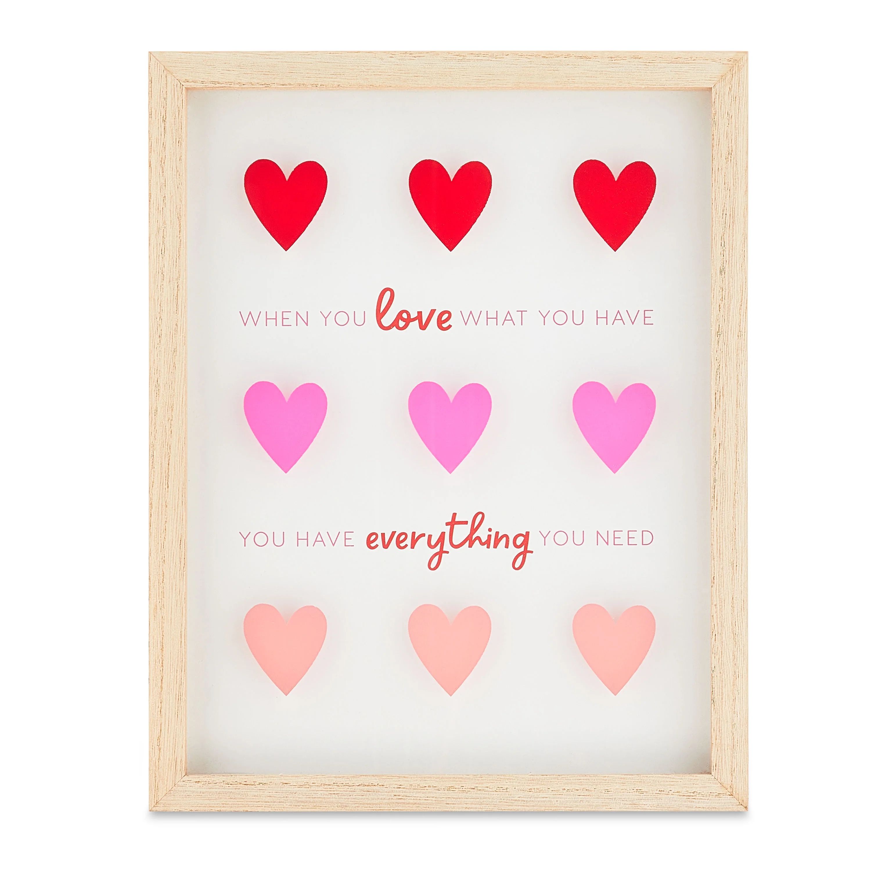 Valentine's Day Framed Acrylic Sign, Multicolor - Way to Celebrate | Walmart (US)