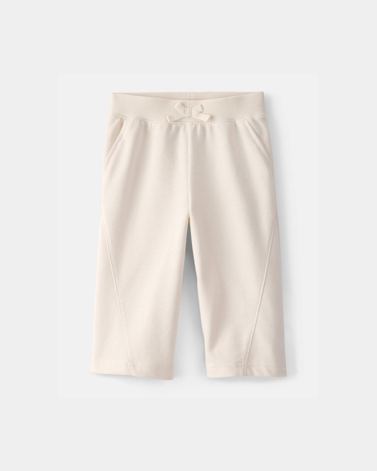 Baby Girl French Terry Wide-Leg Active Pants - Ivory | Carter's Inc