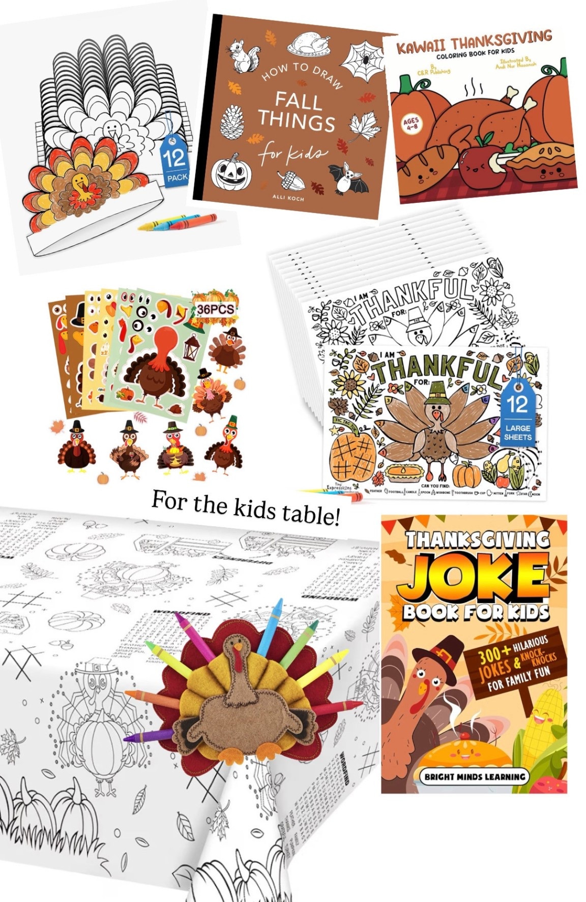 Thanksgiving activities for the kids table! 