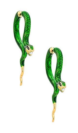 Winona Snake Earrings in Green | Revolve Clothing (Global)