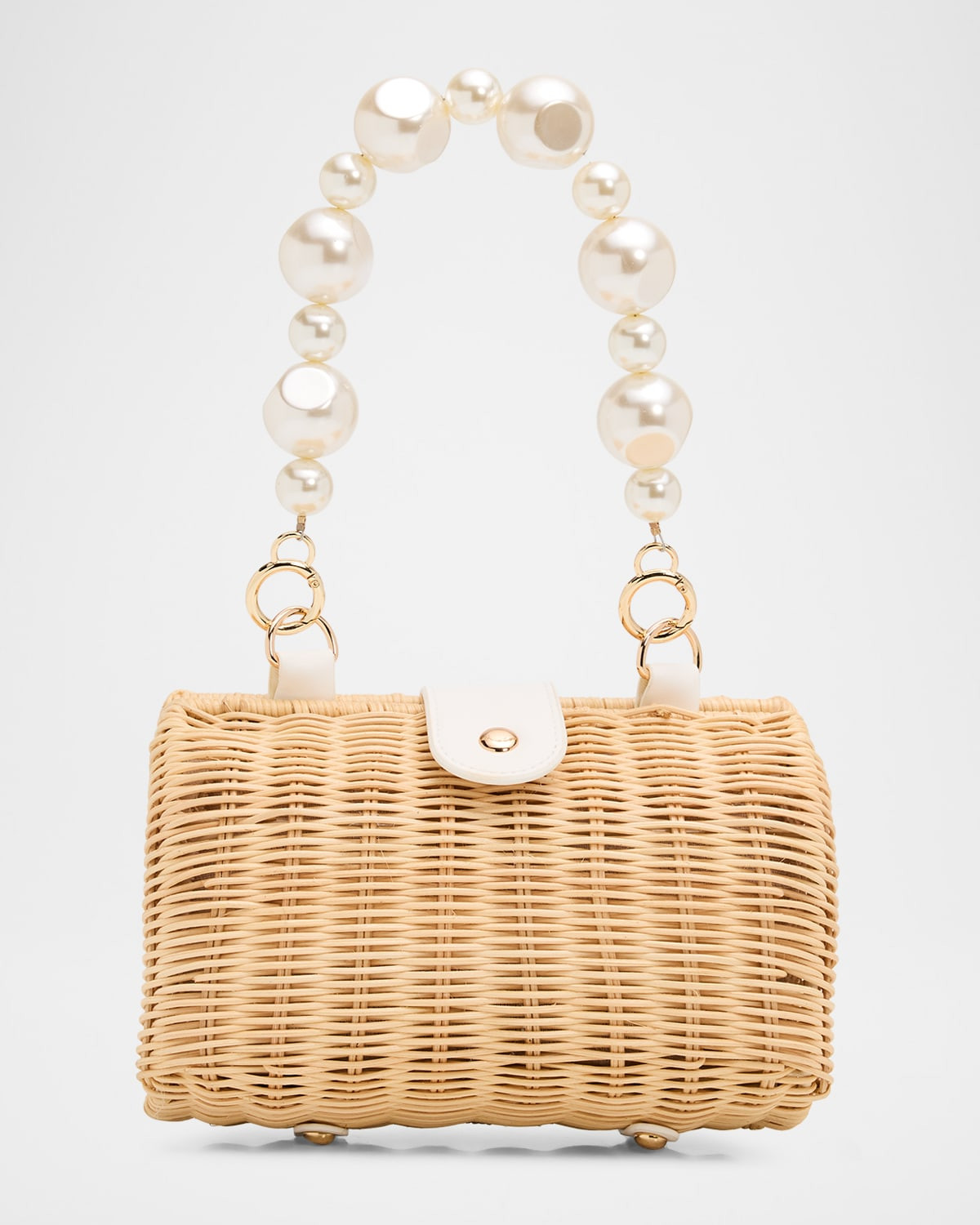 Page Pearly Rattan Shoulder Bag | Neiman Marcus