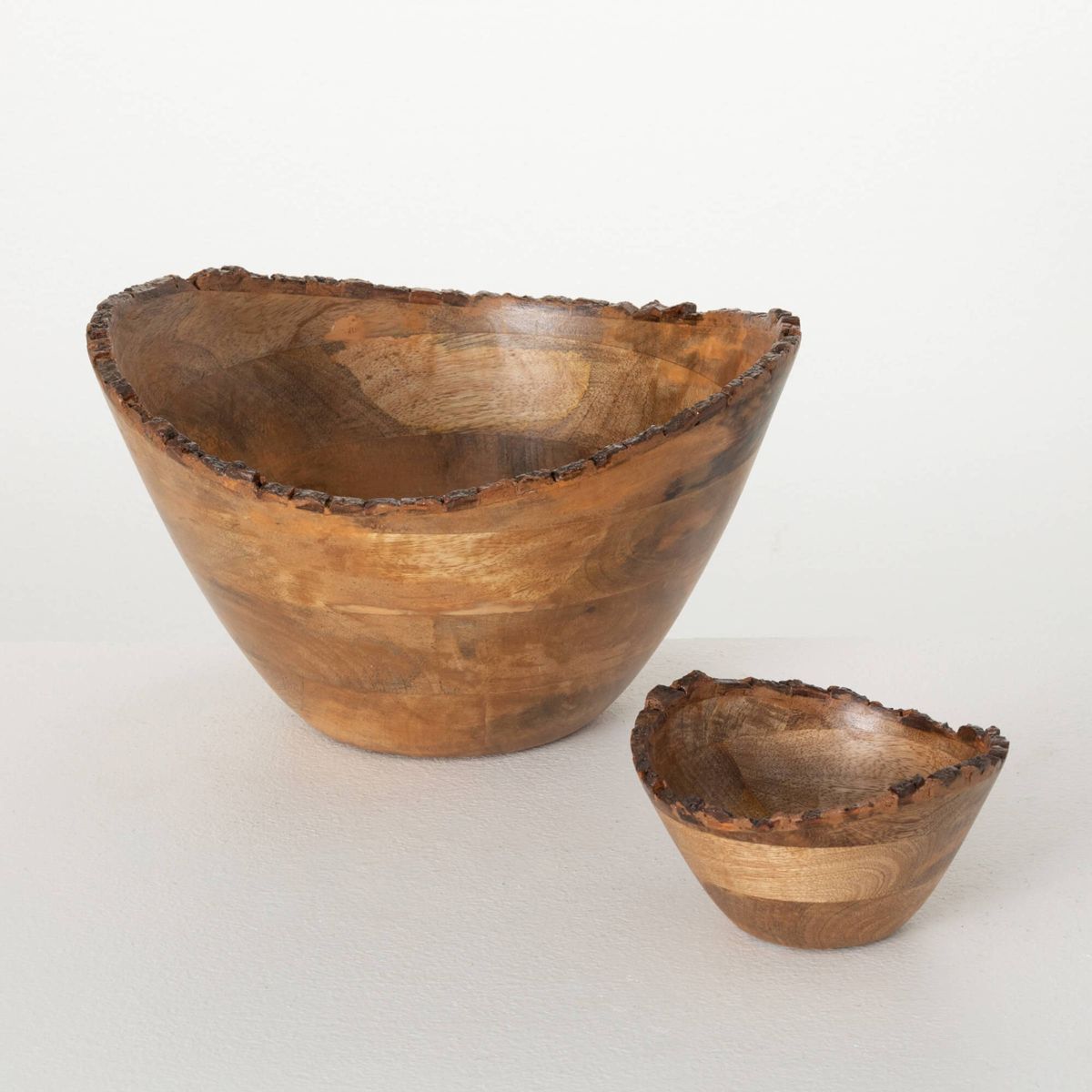 Sullivans 3.5" & 7" Natural Edge Rustic Wood Bowls Set of 2 | Target