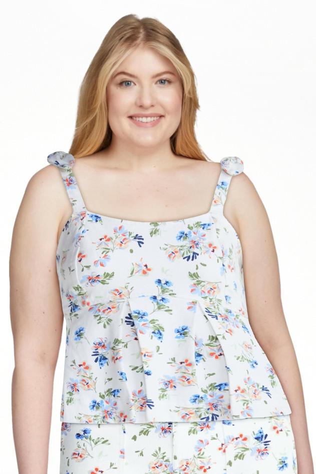 Free Assembly Women's Floral Sleeveless Peplum Top, Sizes XS-XXL | Walmart (US)