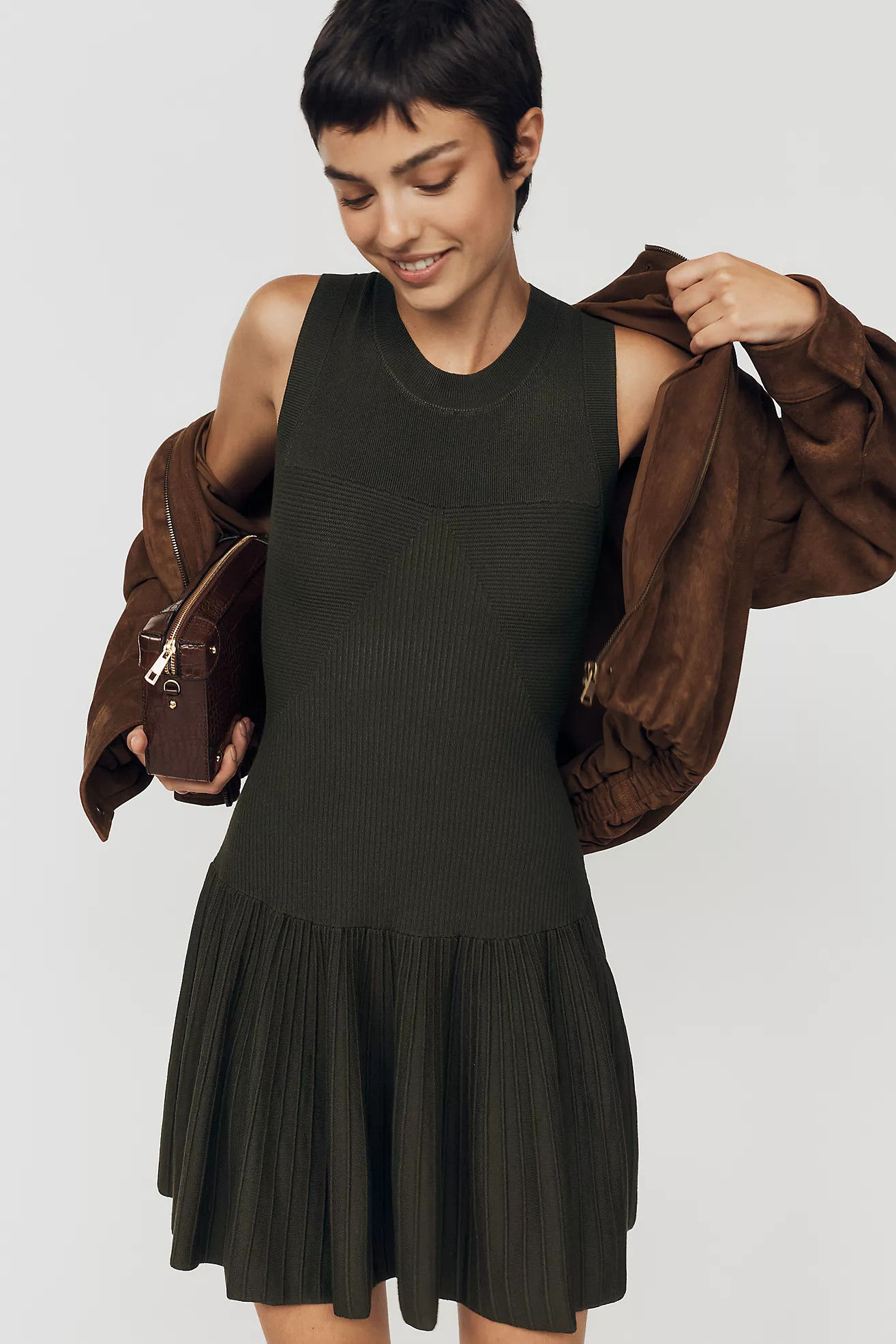 By Anthropologie Drop-Waist Mini Sweater Dress | Anthropologie (US)