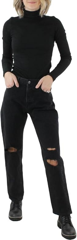 Free People Womens Denim Destroyed Boyfriend Jeans | Amazon (US)