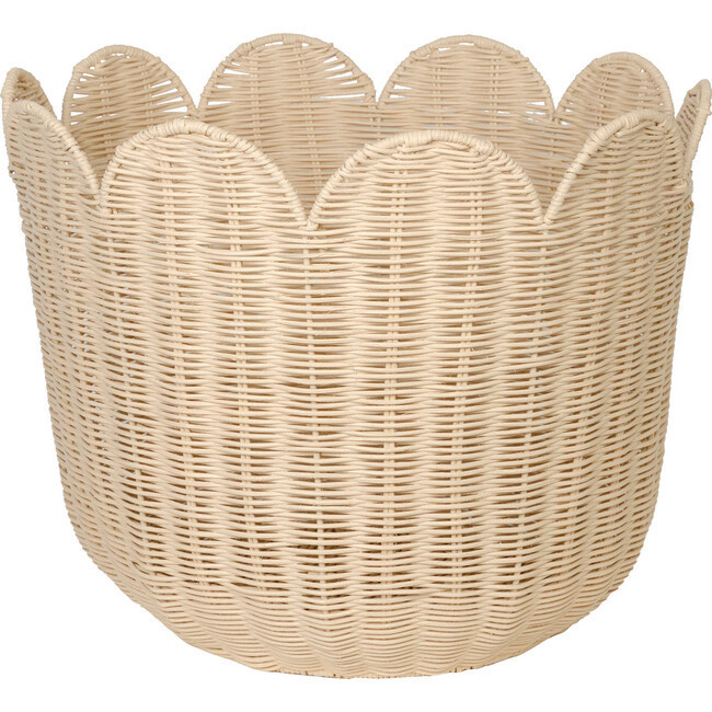 Rattan Tulip Basket, Nude | Maisonette