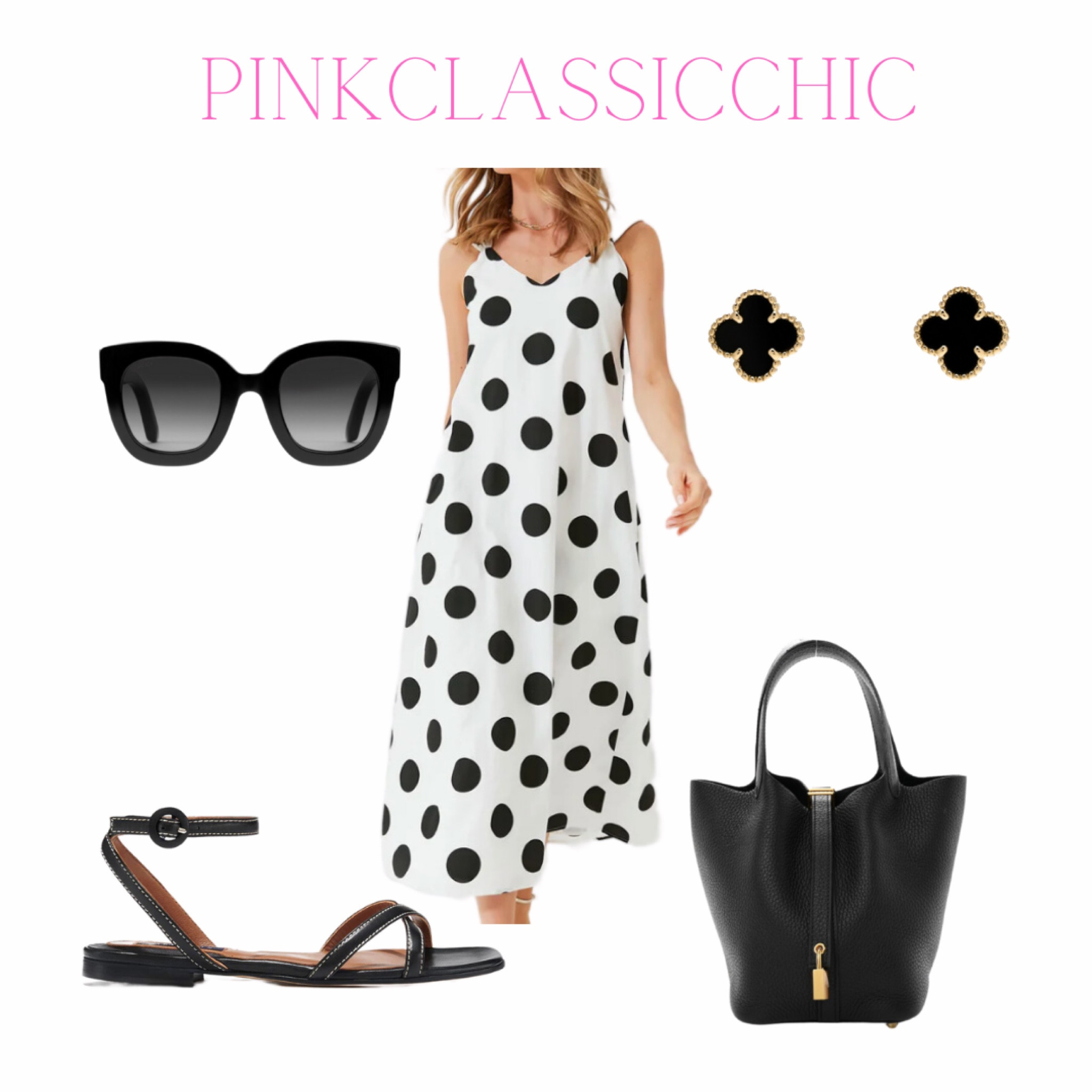 Love polka dots, polka dot dress, black sandals, margaux sandals, Picotin bag, summer dress, van cleef & arpels, sunglasses, summer outfits, summer dress 

#LTKSeasonal #LTKstyletip #LTKBacktoSchool