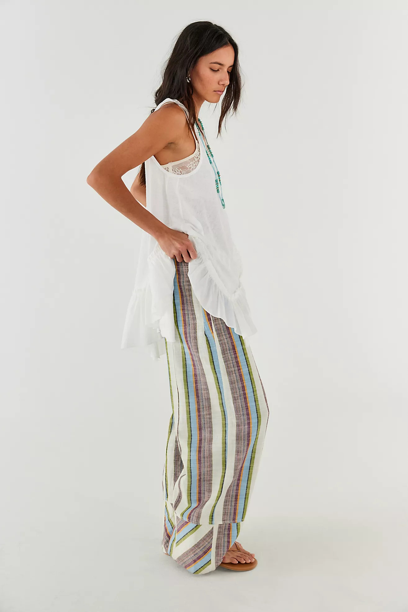Day's End Linen Striped Pull-On Pants | Free People (Global - UK&FR Excluded)
