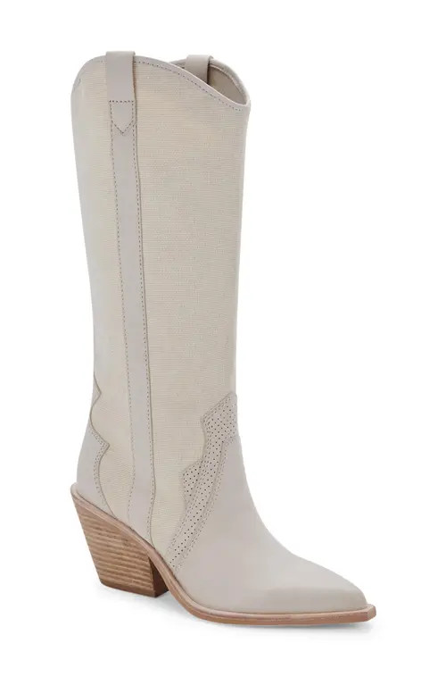 Dolce Vita Navene Western Boot in Ivory Nubuck at Nordstrom, Size 6.5 | Nordstrom