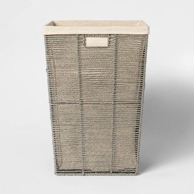 Square Twisted Paper Rope Laundry Hamper Gray - Threshold™ | Target