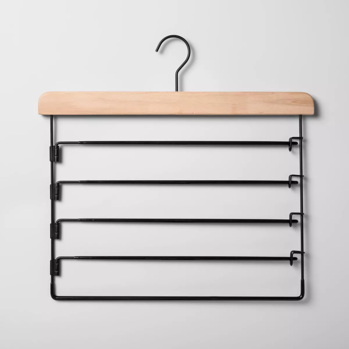 5 Tier Pants Hanger Black with Natural Wood - Brightroom™ | Target