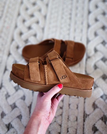 Platform ugg sandals. Runs half size big. New ugg sandals!

#LTKshoecrush #LTKmidsize #LTKswim