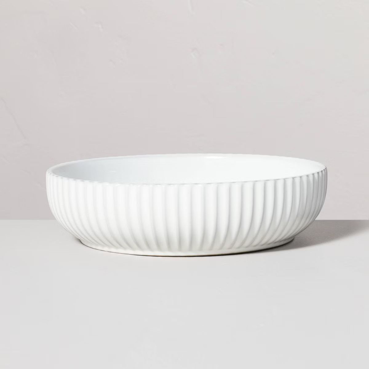 34oz Fluted Stoneware Pasta/Grain Bowl Cream - Hearth & Hand™ with Magnolia | Target