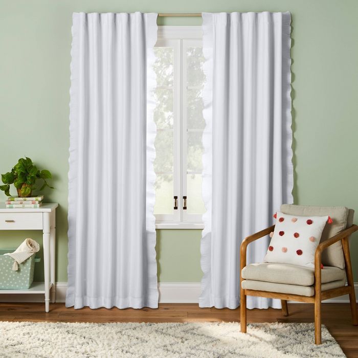 Blackout Pleated Side Ruffle Sheer Overlay Panel - Pillowfort™ | Target