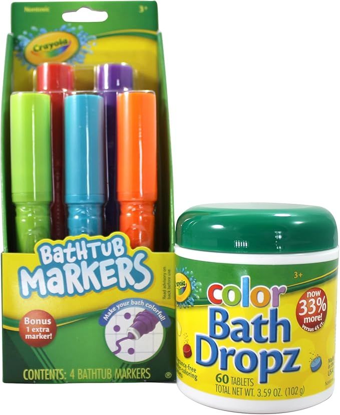 Crayola Bathtub Markers and Crayola Color Bath Drops, 60 tablets - Bring Creative Fun to Bath Tim... | Amazon (US)