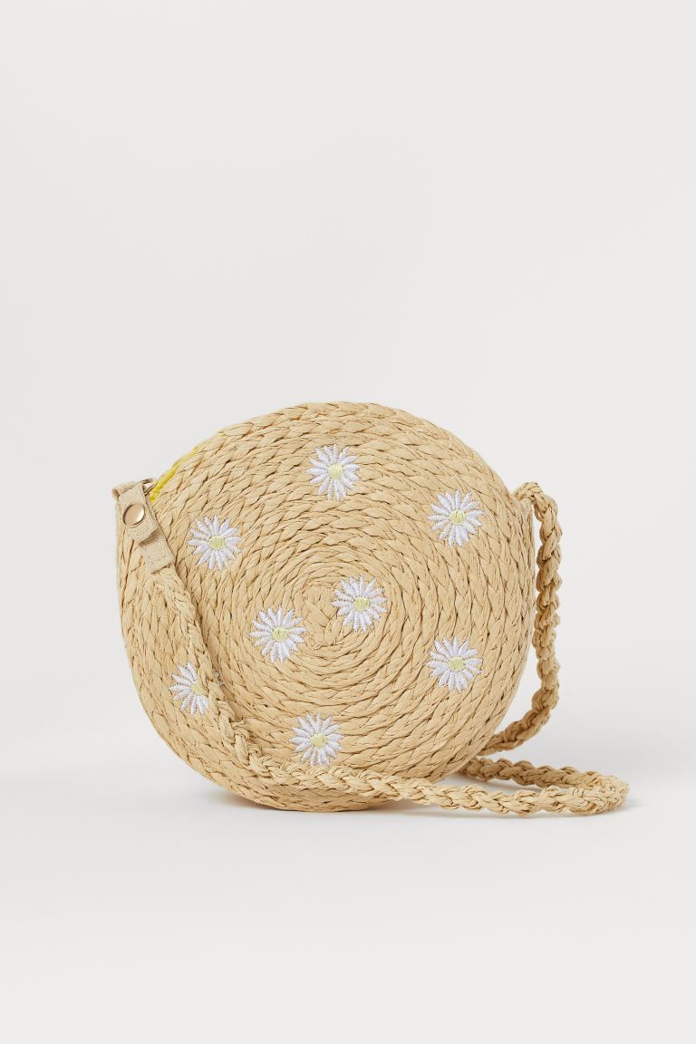 Embroidered Straw Bag | H&M (US + CA)