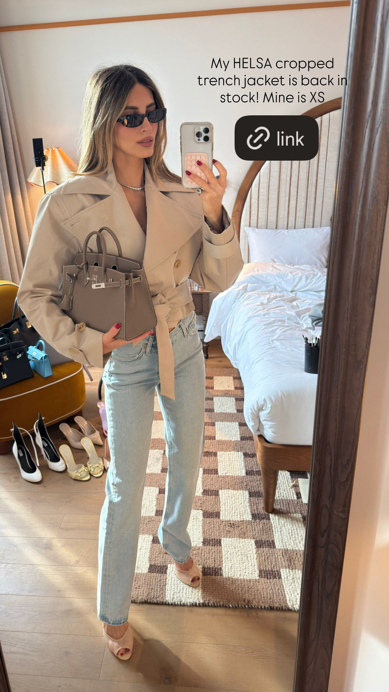 My Helsa cropped trench jacket is back in stock!! 

 #LTKootd