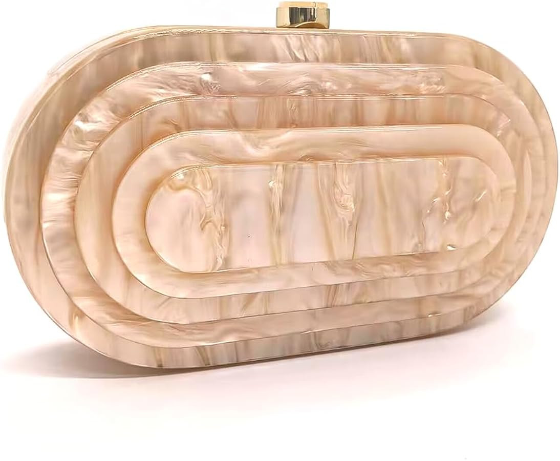 Acrylic Bubble Bag Luxury Marble Clutch Evening Purses for Women Glitter Handbag for Wedding Part... | Amazon (US)