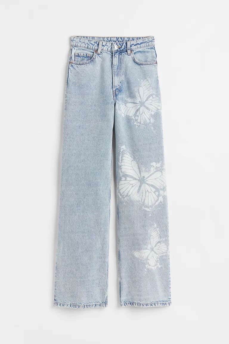 Conscious choice  New Arrival5-pocket jeans in washed cotton denim. High waist, zip fly with butt... | H&M (US + CA)