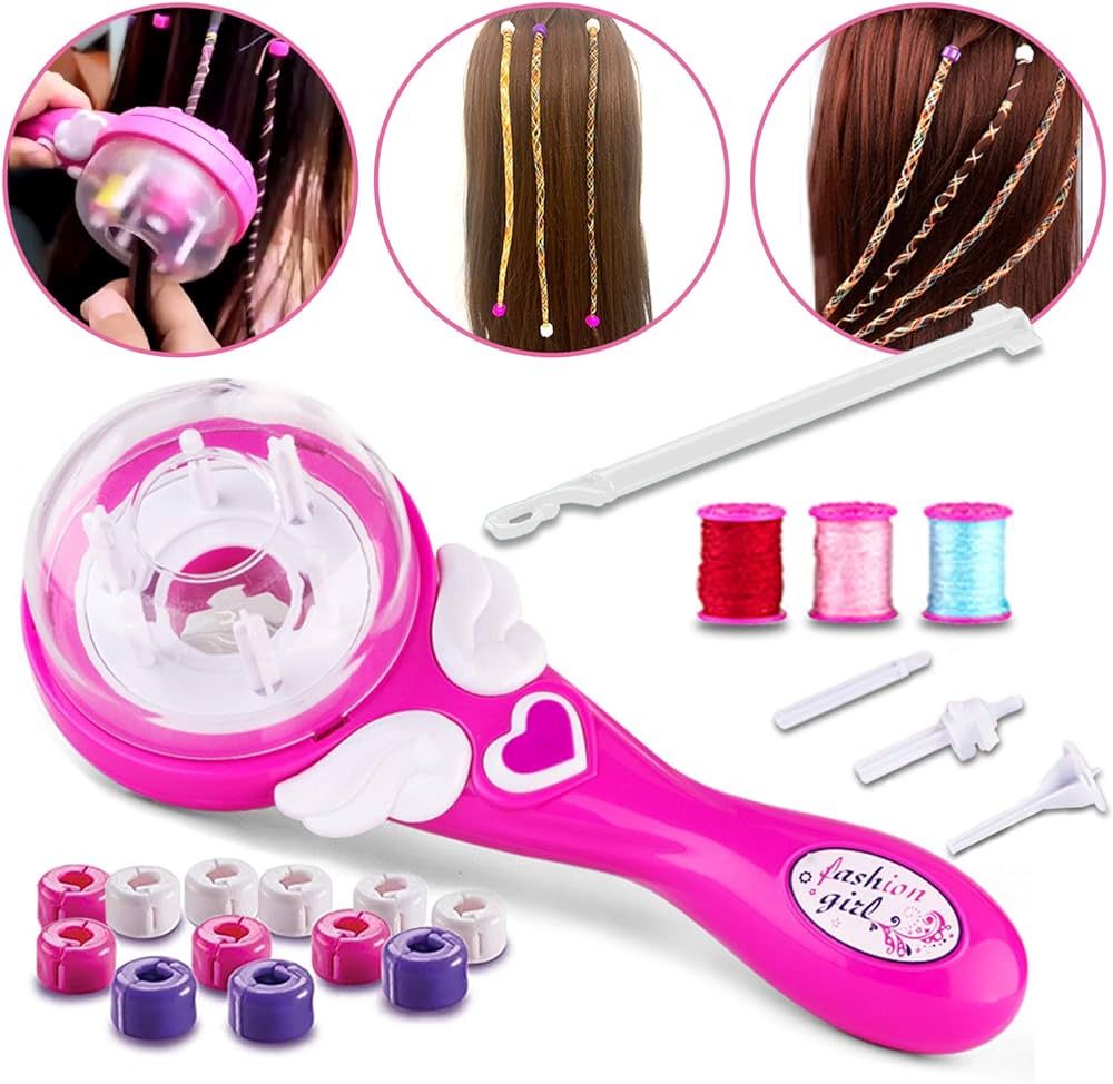 Electric Ceramic Hair Braider,Hair Styling DIY Convenient Twist Braid Hair Braiding Tool for Girl's Headdress Pink | Amazon (US)