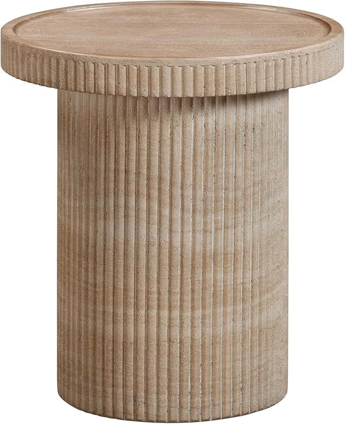 Tov Furniture Darcy Faux Travertine Concrete Side Table | Amazon (US)