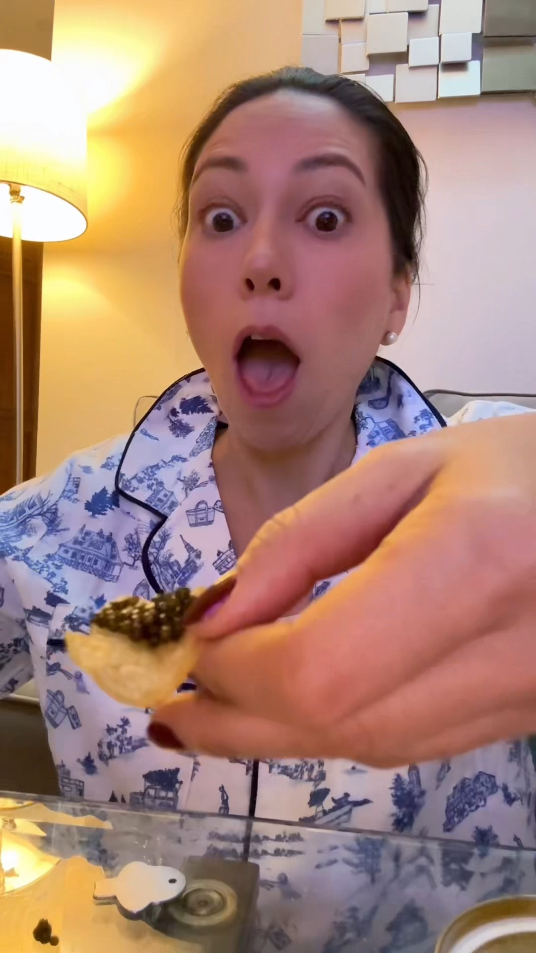 POV: you survived the week so now it’s caviar in the PJs and absolutely no unnecessary movement ✨🥂 #washingtondc #caviar #SelfCare #WeekendVibes @Quince @Vineyard Vines