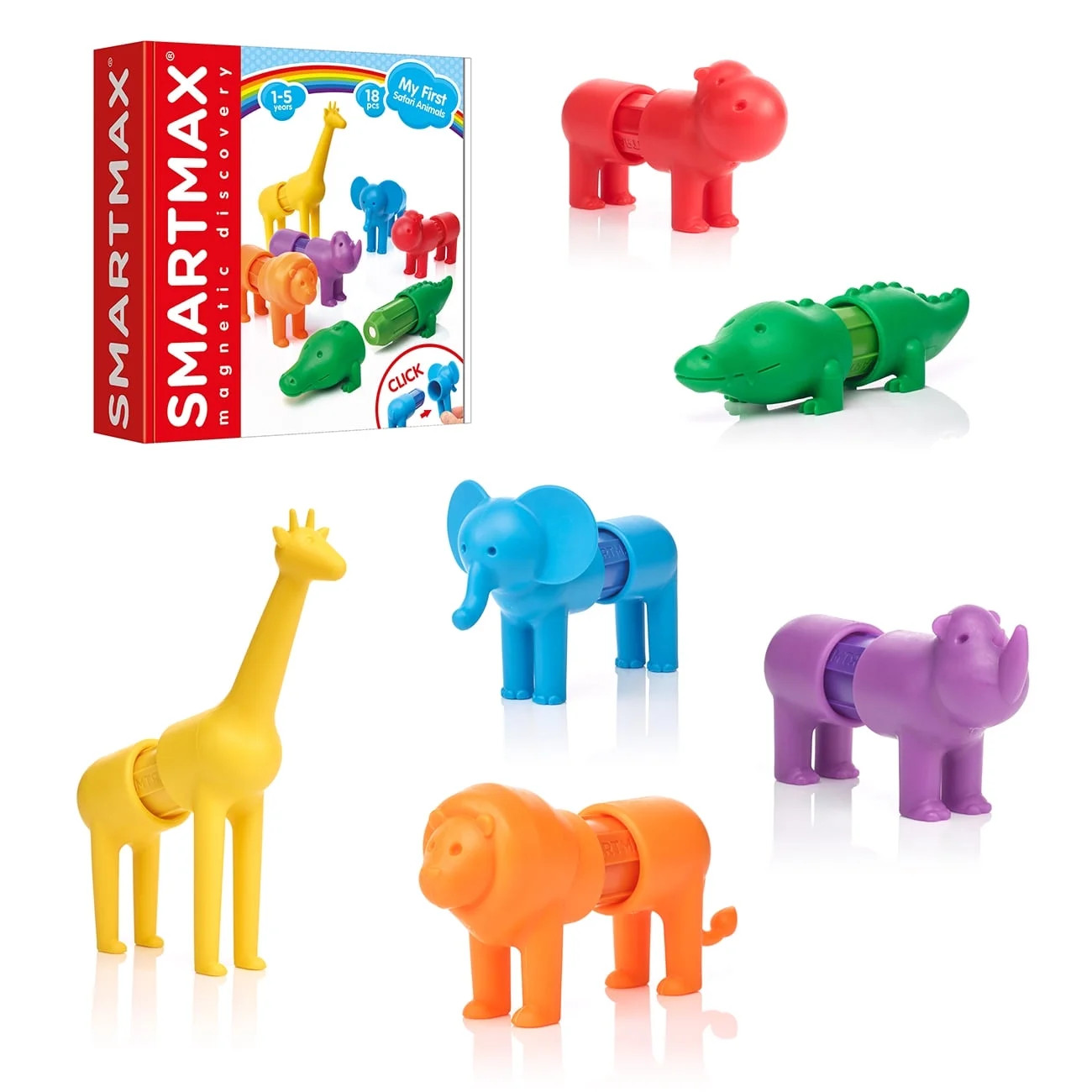 SmartMax My First Safari Animals STEM Magnetic Discovery Building Set with Soft Animals for Ages ... | Walmart (US)
