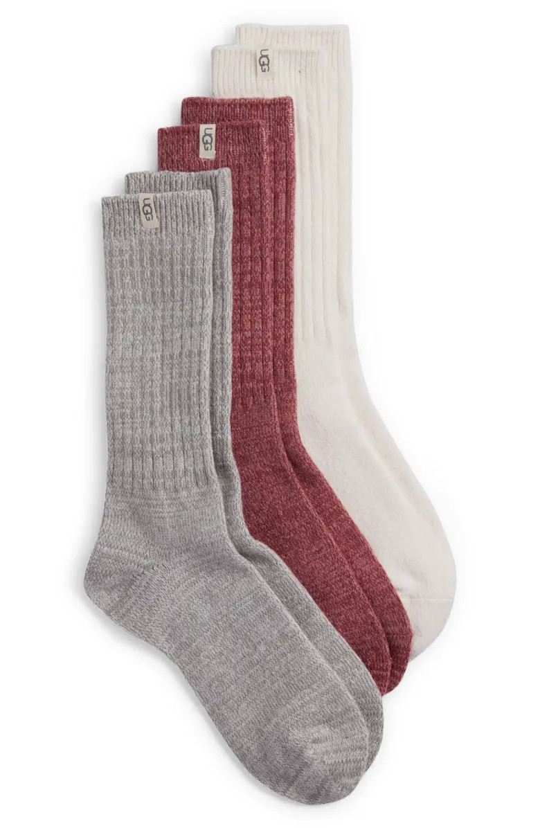 Assorted 3-Pack Slouchy Ribbed Crew SocksUGG® | Nordstrom
