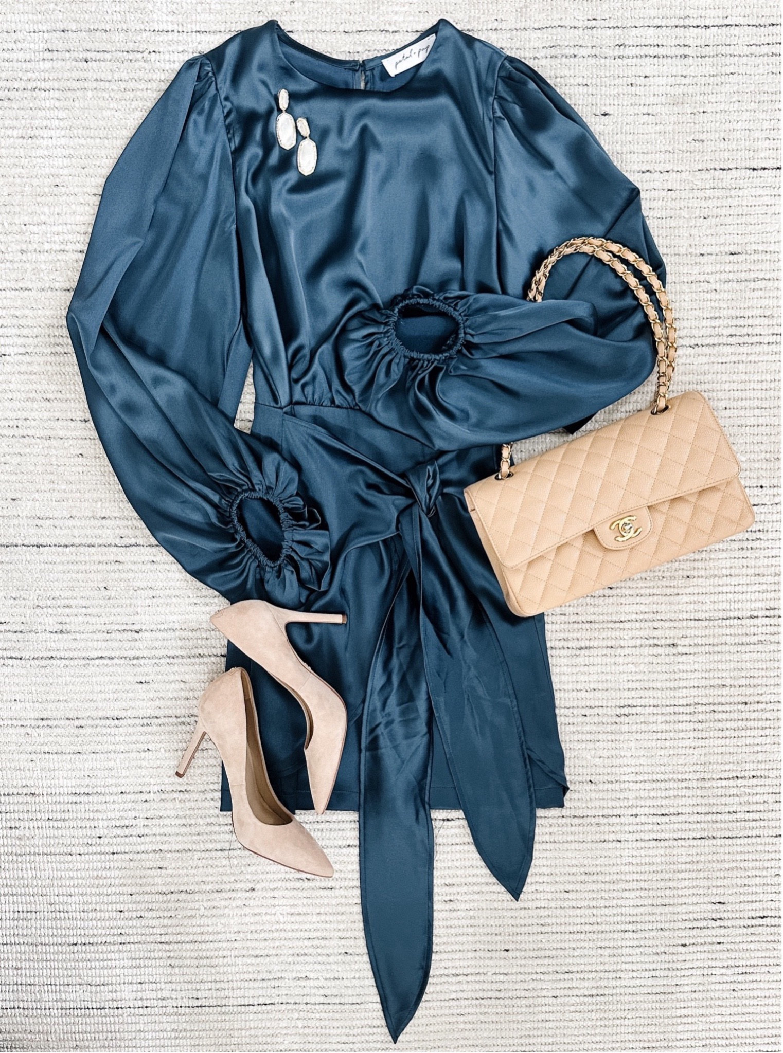 Blue dress paired with pumps for a chic look. Perfect for fall weddings, date night, birthdays and more!

#LTKParties #LTKWedding #LTKStyleTip