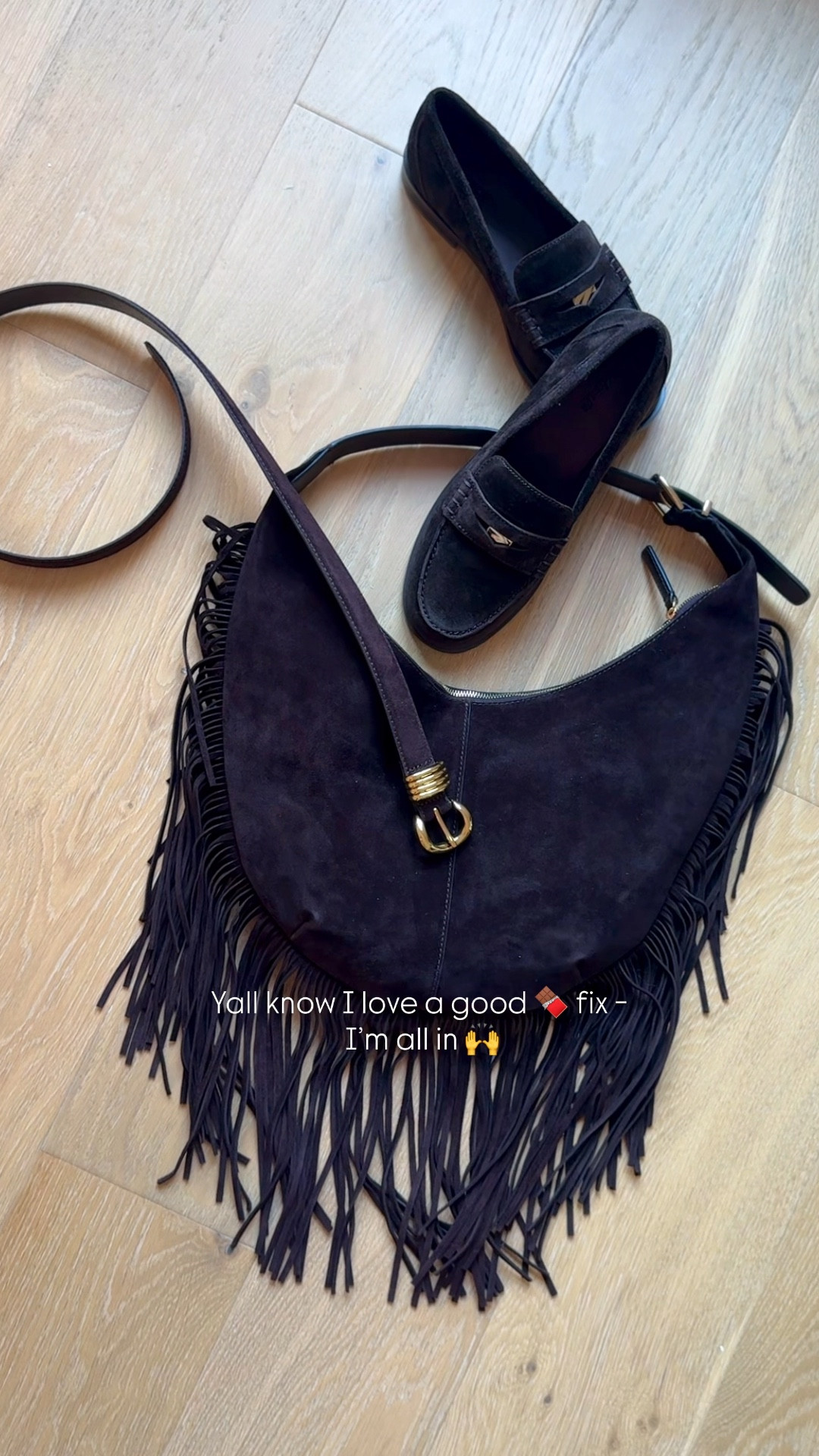 All into chocolate suede right now! 
Loafers run slightly big if you’re in between go down otherwise go with your regular size. I tend to be 7.5 in madewell shoes vs my regular size 8
Took a size small on the belt - and I’m 28 in their jeans for reference 
Love this suede fringe bag- it’s a vibe❤️

#LTKSaleAlert #LTKWorkwear #LTKFallSale