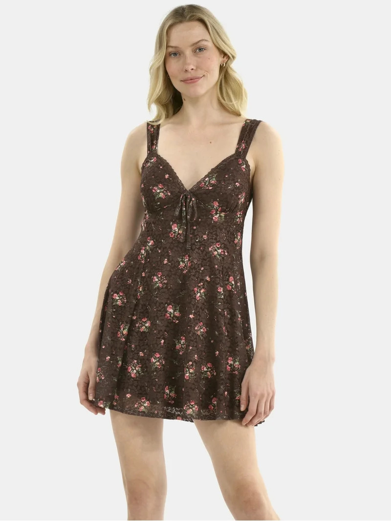 Madden NYC Women's Sleeveless Skater Dress with Lace Trim, Sizes XXS-XXL - Walmart.com | Walmart (US)