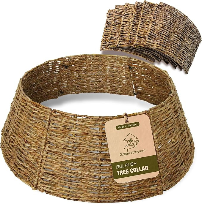 28 inch Christmas Tree Collar - Hand Woven Wicker Tree Collar for Slim Tree - Foldable Adjustable... | Amazon (US)