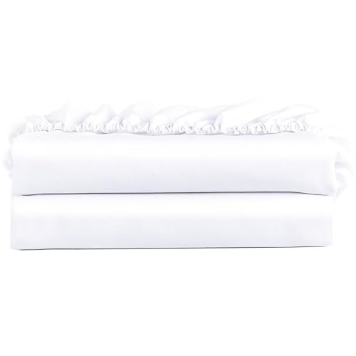 FreshCulture Full Fitted Sheet Only 2 Pack - Hotel Quality Fitted Sheet Full Size - Ultra Soft & Breathable - Brushed Microfiber - Deep Pocket - Cooling Fitted Sheets for Full Size Bed (White) | Amazon (US)