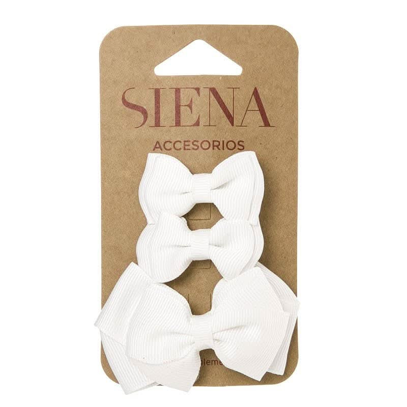 GROSGRAIN BOW HAIRCLIPS - WHITE | LIV & Company