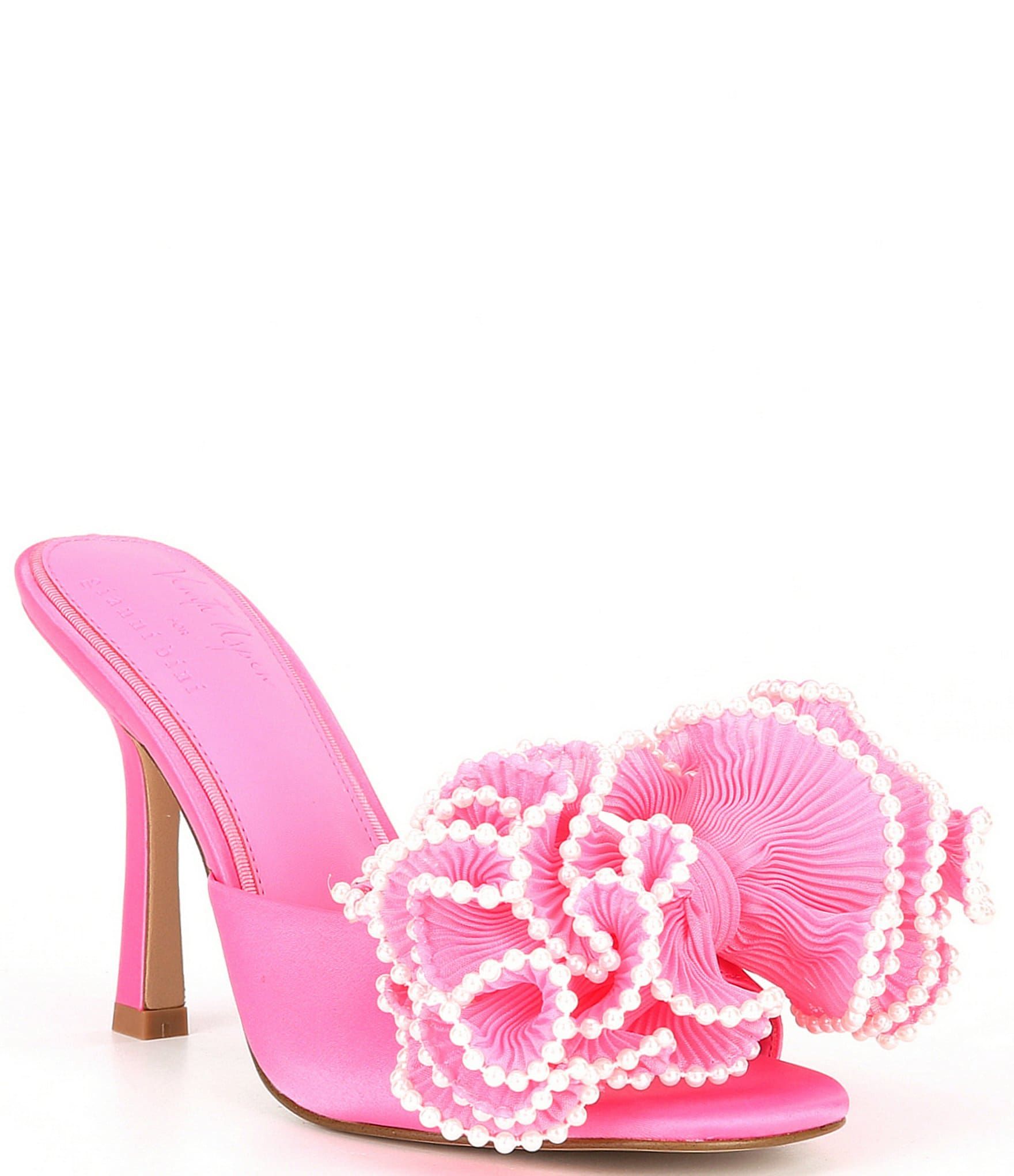 x Venita Aspen Harlow Chiffon Pearl Bow Dress Sandals | Dillard's