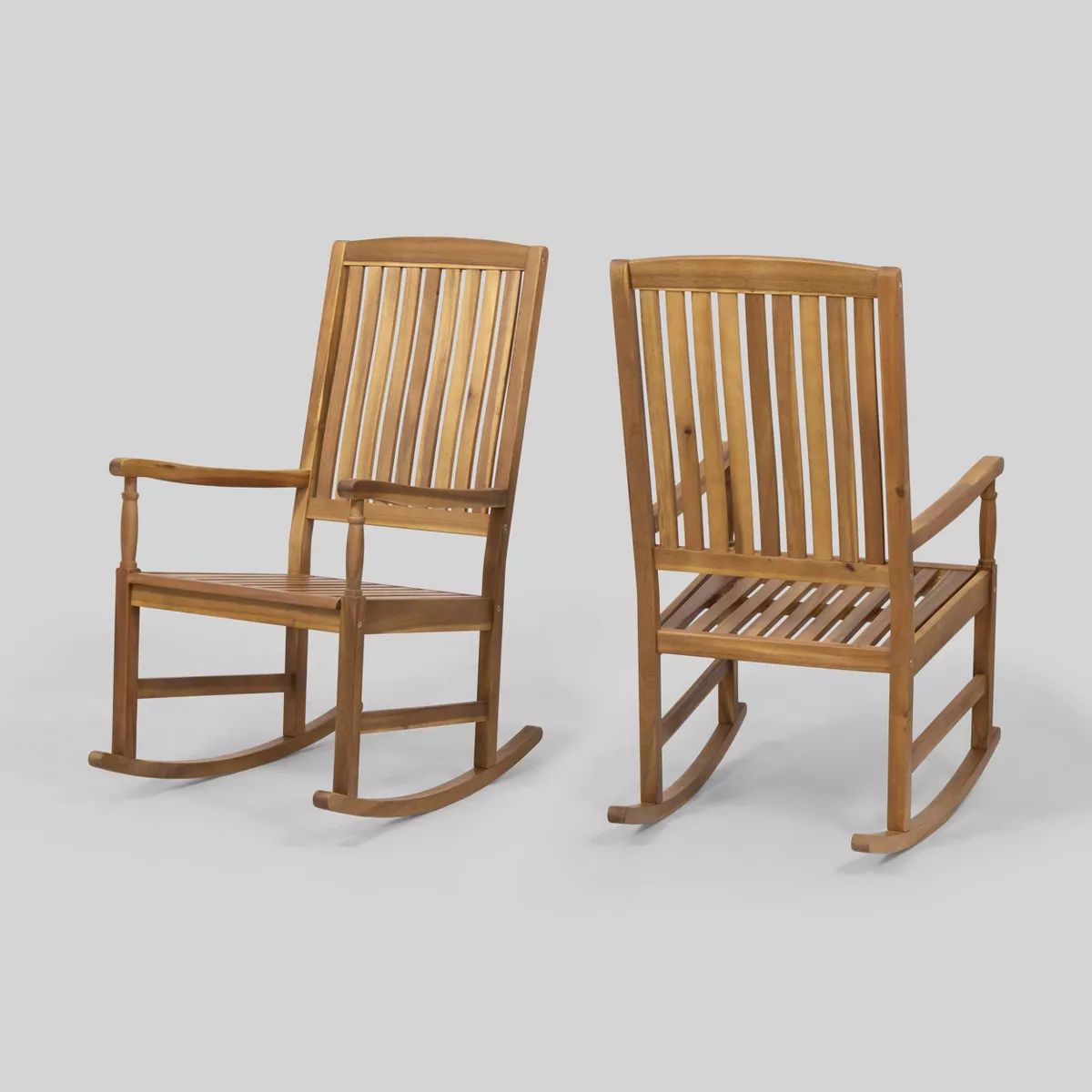 Arcadia 2pk Acacia Wood Rocking Chair Teak - Christopher Knight Home | Target