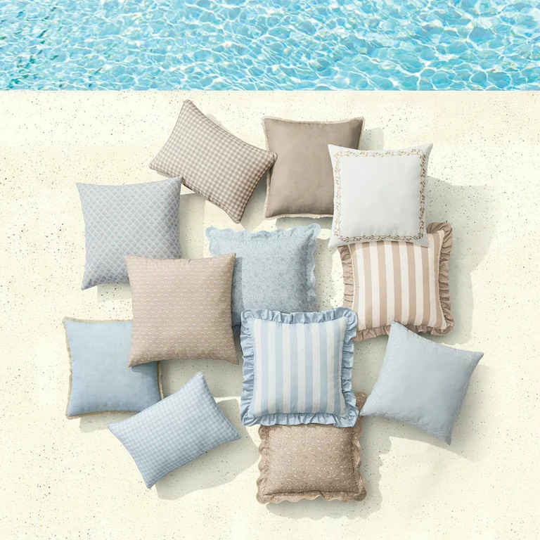 My Texas House Tan Gingham 14" x 20" Outdoor Pillow | Walmart (US)