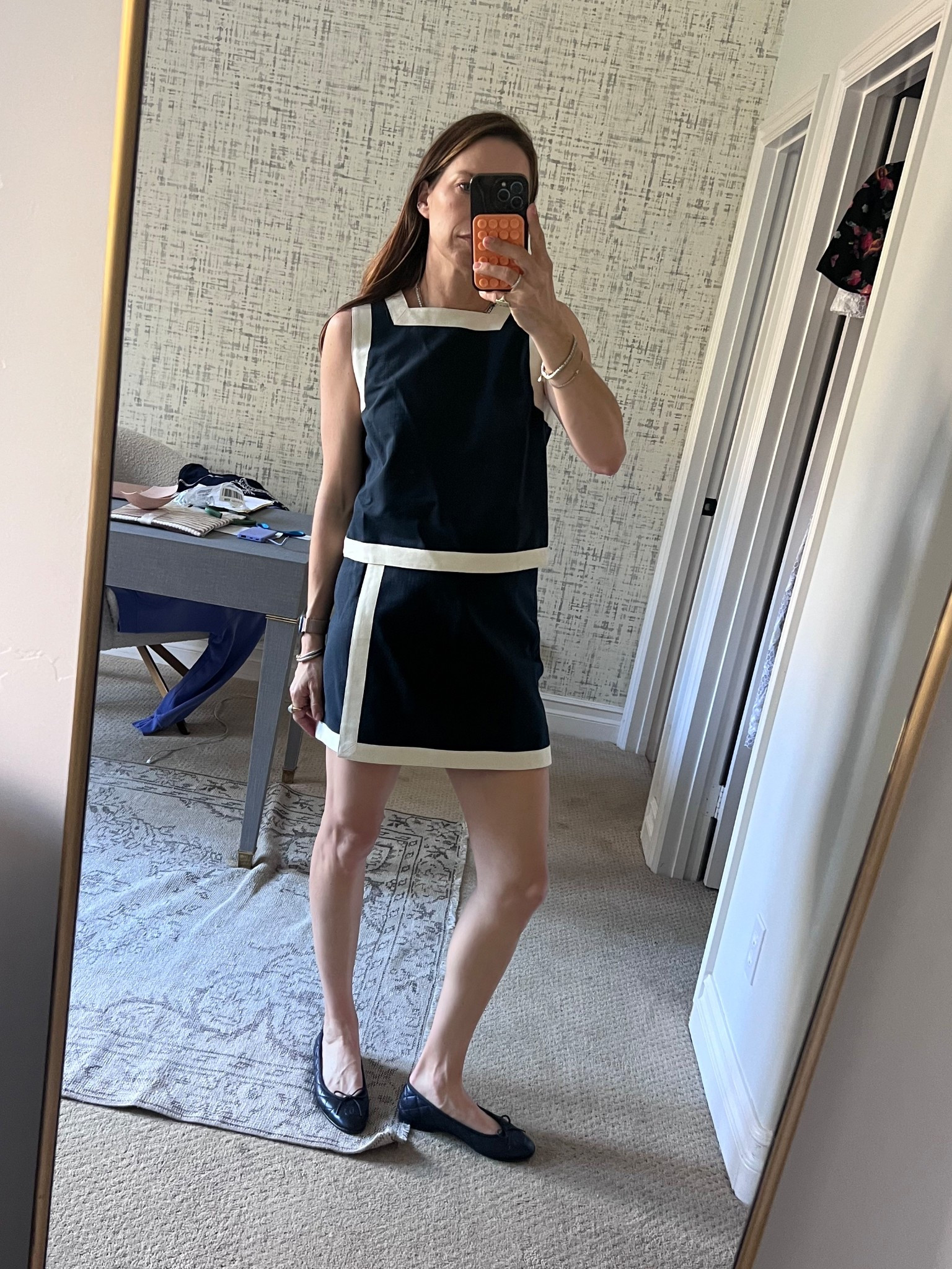 Navy matching set, skirt set, work outfit, wedding guest dress, 90s minimalistic style, Carolyn Bessette style, French girl aesthetic 

#LTKdayinmylife #LTKootd #LTKOver40