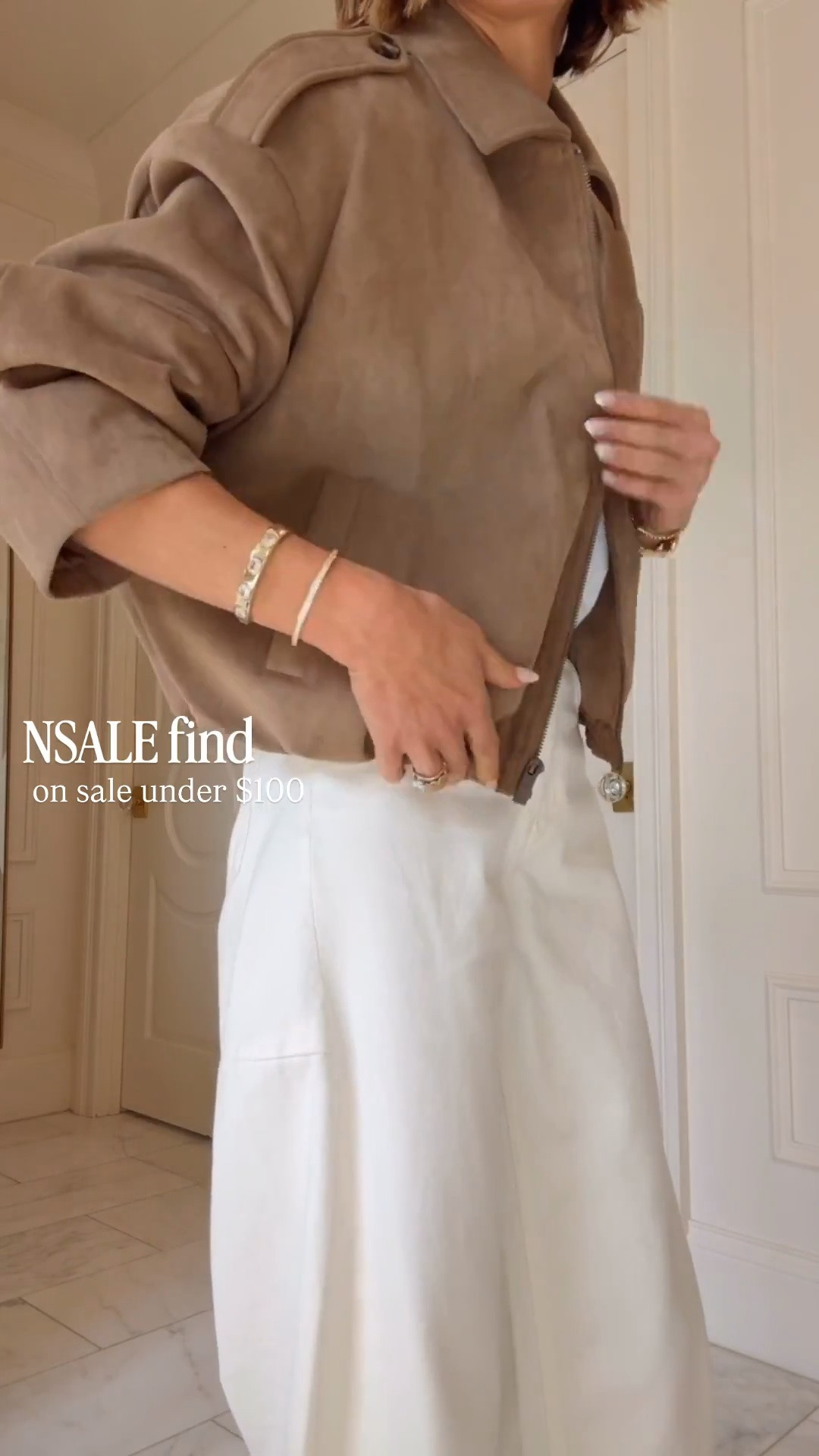A great suede jacket under $100 for fall! I'm wearing size small