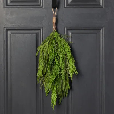 Real Touch Norfolk Pine & Cypress Mixed Winter Greenery Teardrop Swag | Wayfair Professional