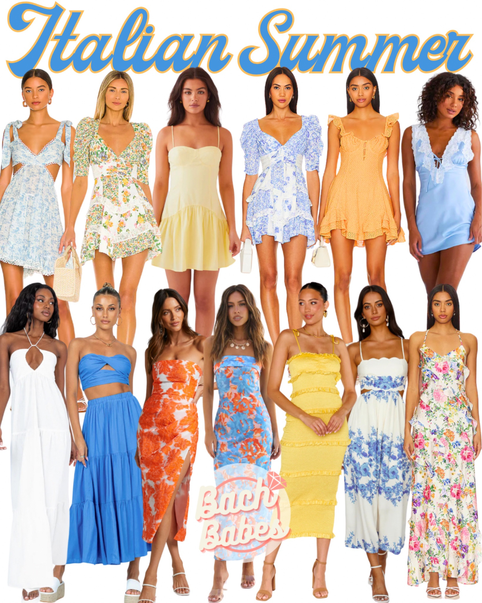 Italian Summer Bach Party Outfits!🍋🌊 #ItalianSummer #AmalfiCoast #BachPartyOutfits #BacheloretteParty