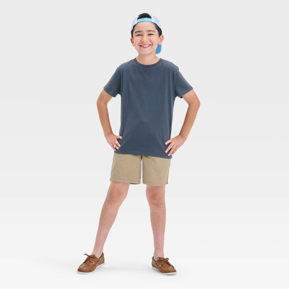 Boys' Short Sleeve T-Shirt - Cat & Jack™ Charcoal Gray XL Husky: Crew Neck, Jersey Fabric | Target