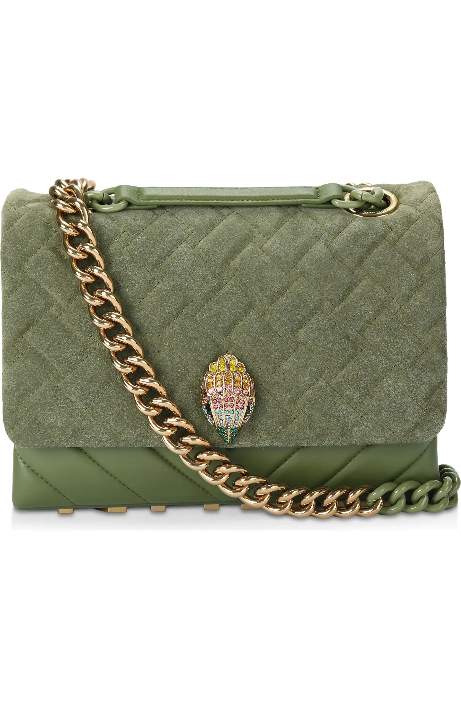 Kurt Geiger London Large Kensington Quilted Suede & Leather Shoulder Bag | Nordstrom | Nordstrom