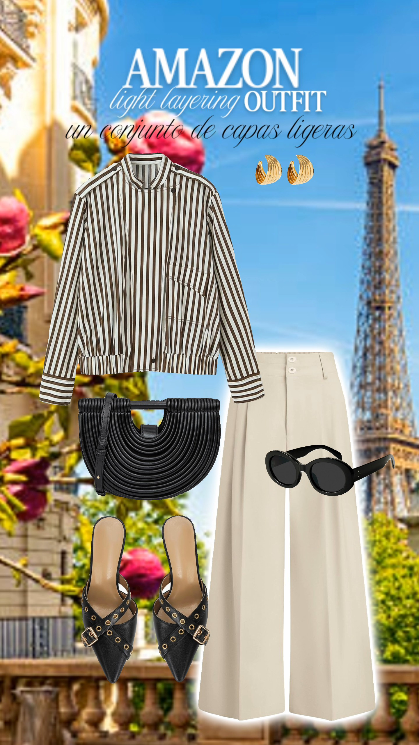 Stay comfy yet stylish with this chic outfit! Striped shirt, wide-leg pants, and retro sunglasses, paired with some bold heels. Perfect for a day out. 🌟#liketkit #ltkoutfit

#LTKootd #LTKSaleAlert #LTKgrwm