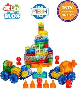 Jelly Blox Construction Site Set | Includes 75 Pieces | Toddler & Preschool Building Blocks Kids ... | Amazon (US)
