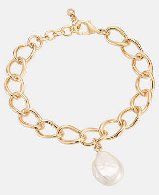 On 34th Imitation Pearl Charm Link Bracelet, Macy's Exclusive - Macy's | Macy's