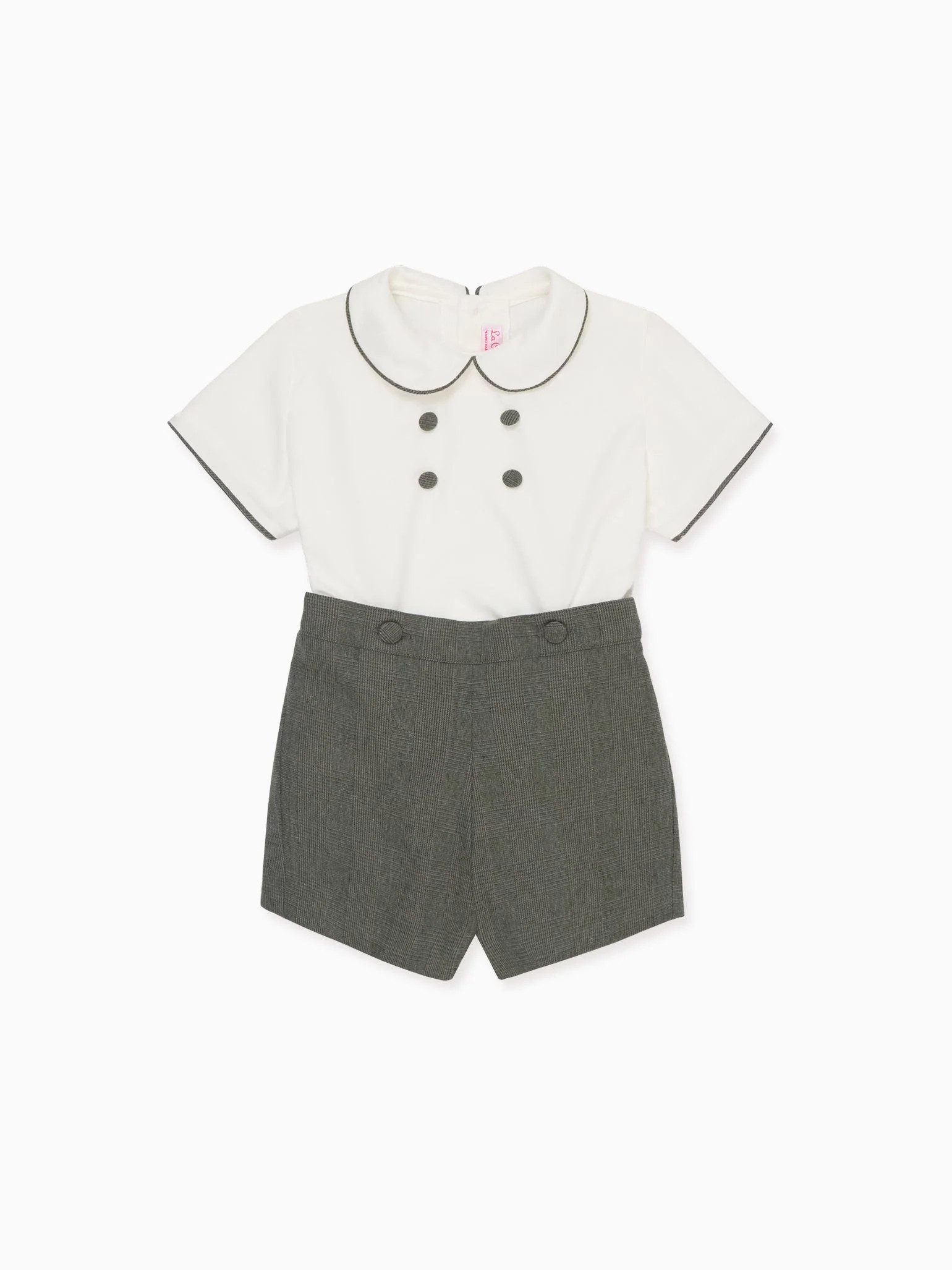 Olive Check Fantino Baby Boy Set | La Coqueta (US)